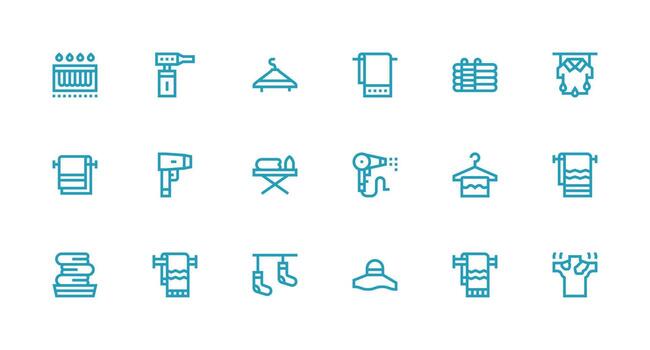 fuerte carrera línea íconos desde el secado conjunto con 18 vectores ligero icono serie