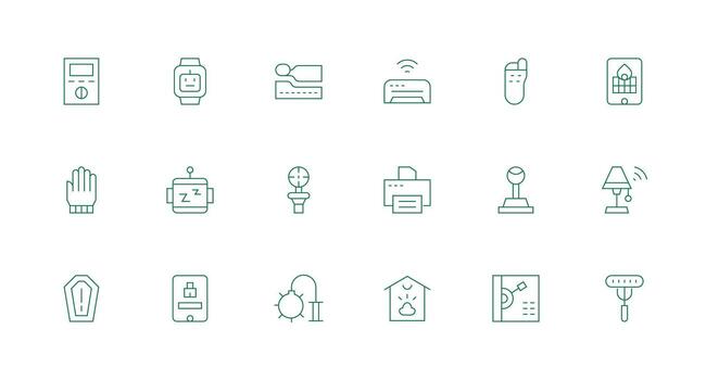 18 Minimal Line Designs for Device Icons Multi-Purpose Icon Set vector