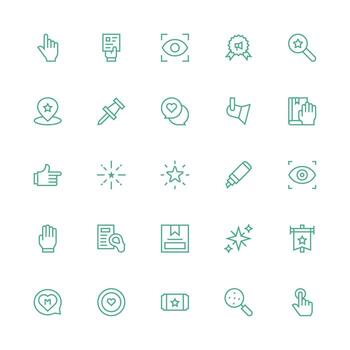 Medium Stroke Outline Icons from Highlight Set with 25 Vectors Dashboard Icon Series
