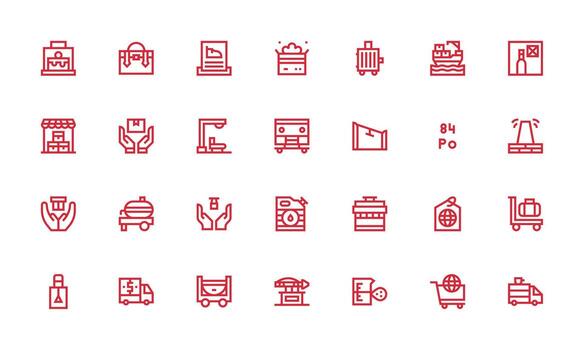Bold Line Icons from Shipping Set with 28 Vectors Icons Built for Visual Consistency Pack