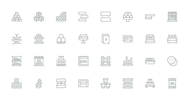 32 Thin Line Vectors for Stacked Theme Pixel Perfect Icons for Modern Apps