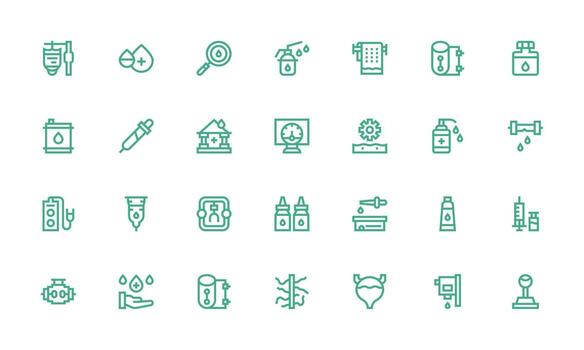 fluido icono colección con 28 negrita línea diseños núcleo icono colección para diario Tareas vector