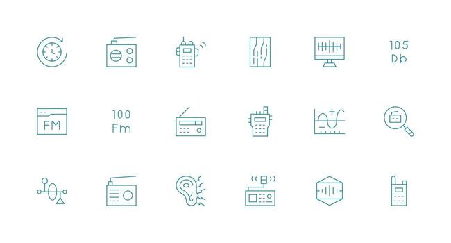 frecuencia diseño íconos presentando 18 en mínimo línea estilo diseño icono colección vector