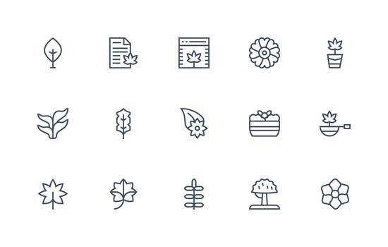 Regular Line Icons from Leafy Set with 15 Vectors Glyph Icon Series