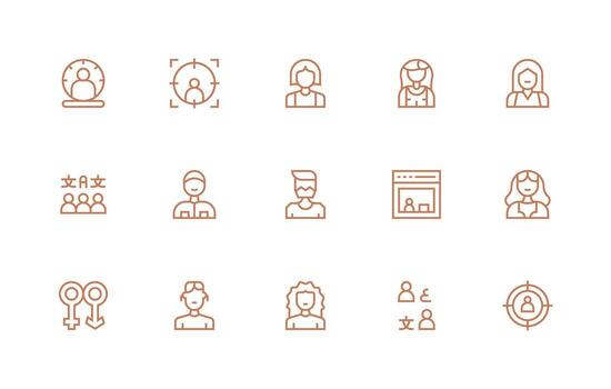 15 Icons for Demographic in Regular Line Format Organized Pack for Project Assets vector