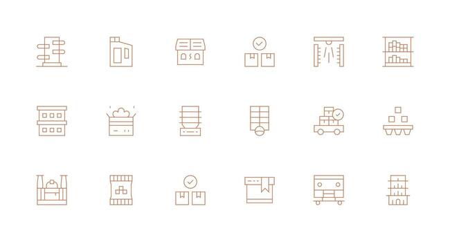 Logistic including 18 Minimal Line Illustrations UI-Ready Icon Collection vector