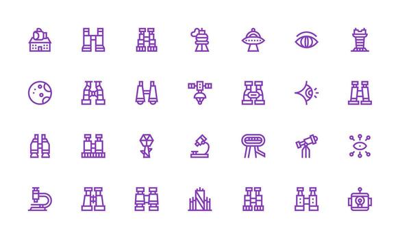 Bold Line Style Observation Icons with 28 Vectors Icons Built for Visual Consistency Pack