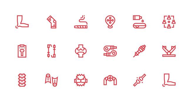Joint Set with 18 Strong Stroke Line Icons High-Resolution Icons for Any Platform vector