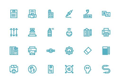 salida icono conjunto con 24 grueso línea línea gráficos reutilizable icono conjunto vector