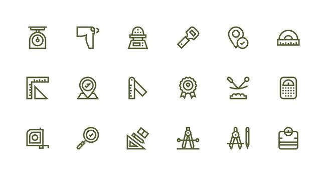 18 Accurate Icons in Strong Stroke Line Aesthetic Essential Icons for Rapid UI Building vector
