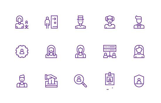 15 Regular Line Style Icons from User Collection Organized Glyph Icons for Fast Design vector