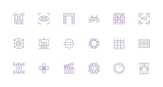 Frame Icon Collection with 18 Minimal Line Designs Essential Icon Collection vector