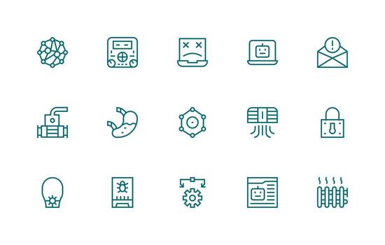 15 regular línea diseños para sistema íconos icono conjunto para proyectos vector