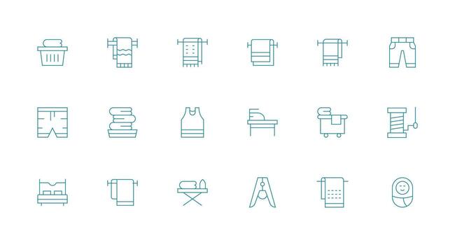 Linen Visual Pack containing 18 Minimal Line Icons Multi-Purpose Icon Set vector