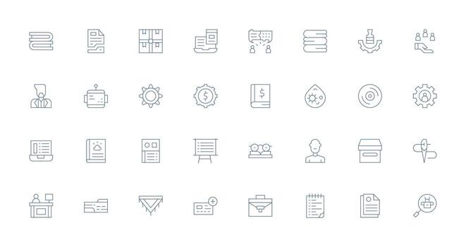 32 Icons for Management in Thin Line Format Functional Icon Series vector