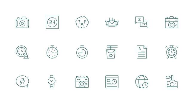 Instant Set with 18 Minimal Line Icons Sharp Icons for Presentations vector