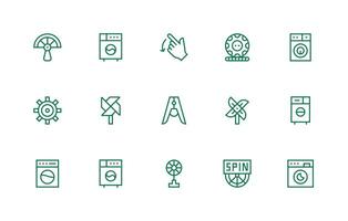 Spin Visual Pack containing 15 Regular Line Icons Digital Product Icons for Fast Delivery vector
