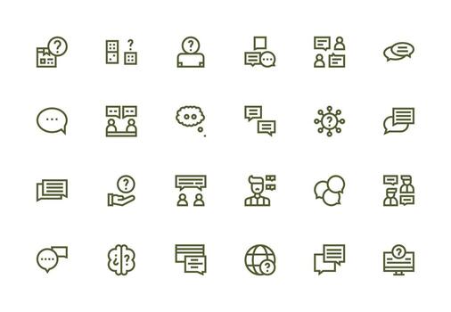 24 Thick Line Line Icons for Question Graphics Neatly Designed Icons for Web Platforms vector