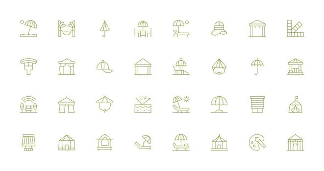Shade Visual Pack containing 32 Thin Line Icons Essential Icons for Rapid UI Building vector