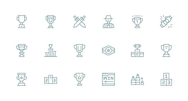 18 Minimal Line Icons for Contest Graphics High-Resolution Icons for Any Platform vector