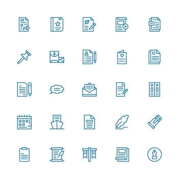 medio carrera contorno íconos desde Nota conjunto con 25 vectores limpiar icono colección para web utilizar