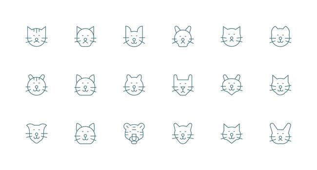 Minimal Line Icons from Feline Set with 18 Vectors Reliable Icons for All Interfaces