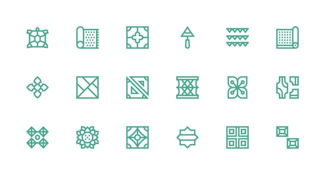 Strong Stroke Line Icons from Tile Set with 18 Vectors Clean Icon Set Icon Pack for UI Projects