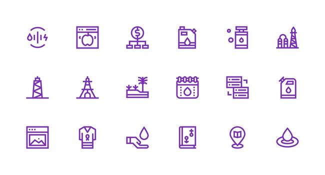 Resource Icon Collection with 18 Strong Stroke Line Designs Well-Structured Icons for Creative Use vector