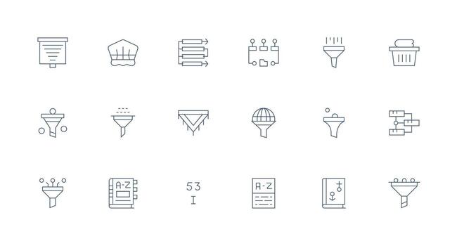 18 Minimal Line Icons for Sorting Graphics Reliable Icons for All Interfaces vector