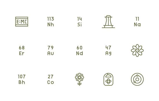 Atomic featuring 15 Icons in Regular Line Design Icon Set for Projects vector
