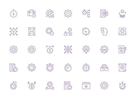 35 Light Line Designs for Efficiency Icons Core Icon Collection for Daily Tasks vector