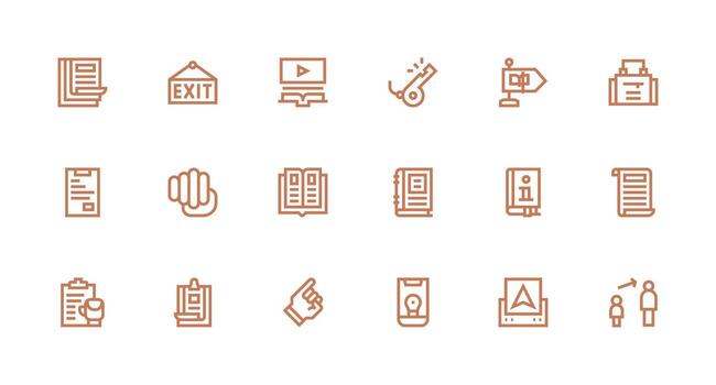 18 fuerte carrera línea vectores para instrucción tema inteligente icono colección