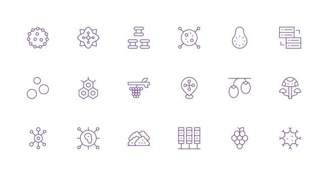 Cluster Design Icons featuring 18 in Minimal Line Style Glyph Icon Series vector