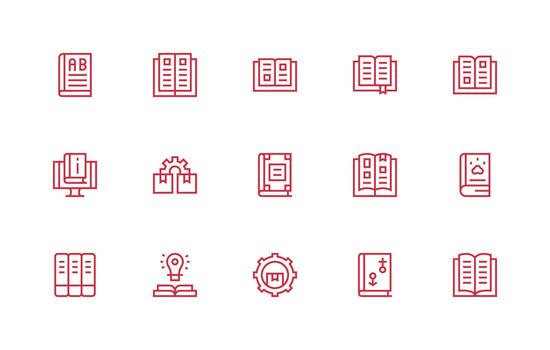 Regular Line Icons from Manuals Set with 15 Vectors Editable Icon Collection