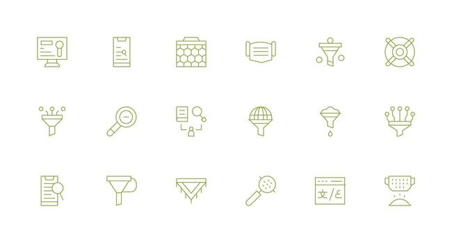 18 Minimal Line Vectors for Filtering Theme Digital Icon Collection