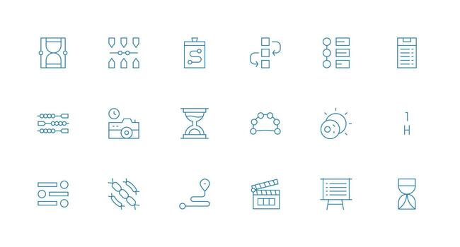 Minimal Line Icons from Sequence Set with 18 Vectors Clean Icon Pack