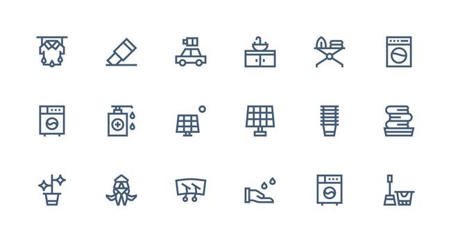 Clean Design Icons featuring 18 in Strong Stroke Line Style Neatly Designed Icons for Web Platforms vector