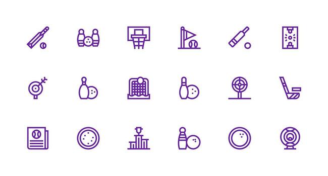 Scoring Icon Collection with 18 Strong Stroke Line Designs UI-Ready Icon Collection vector