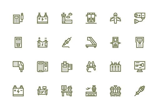 Thick Line Line Icons from Terminal Set with 24 Vectors Scalable Icons for All Themes