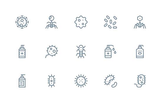 15 regular línea íconos para germen gráficos básico icono serie vector