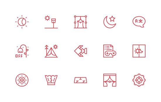 ajuste diseño íconos presentando 15 en regular línea estilo bien estructurado íconos para creativo utilizar vector