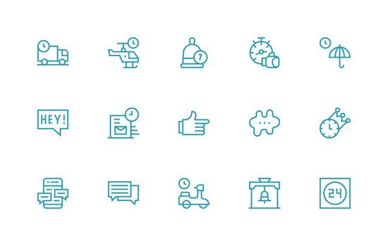 15 Icons for Prompt in Regular Line Format Reusable Icon Set vector