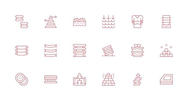Layers Icon Set with 18 Minimal Line Graphics Icon Set vector