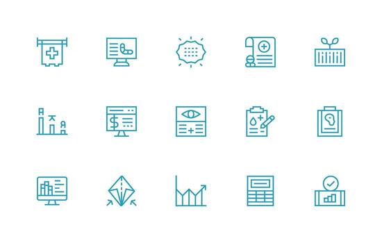 gráfico conjunto con 15 regular línea íconos completamente editable icono conjunto para web vector