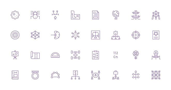 diagrama conjunto con 32 Delgado línea íconos icono conjunto para proyectos vector