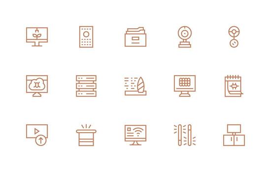 Digital Visual Pack containing 15 Regular Line Icons Neat Icon Set vector