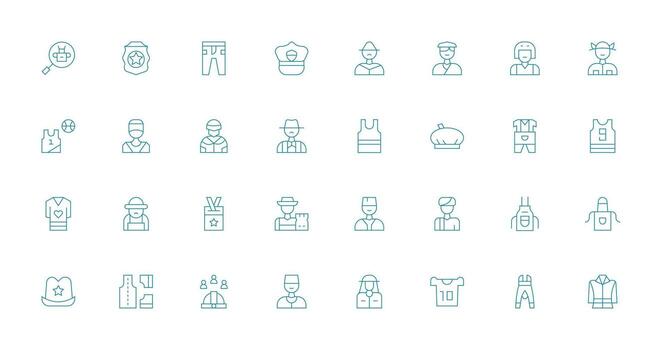 32 Thin Line Vectors for Uniform Theme Fully Editable Icon Set for Web