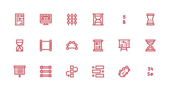 Sequence featuring 18 Icons in Strong Stroke Line Design Basic Icon Series vector