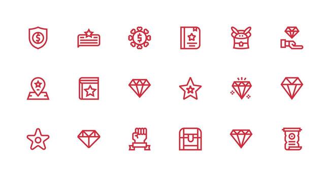 Valuable Visual Pack containing 18 Strong Stroke Line Icons Simple Icons for Interface and Wireframes vector