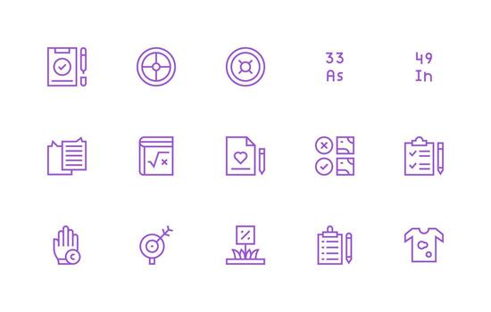 15 Regular Line Style Icons from Mark Collection Icon Pack for UI vector